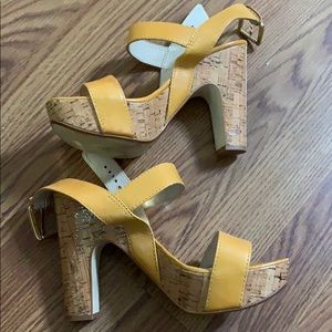 Michael Kors mustard yellow heels